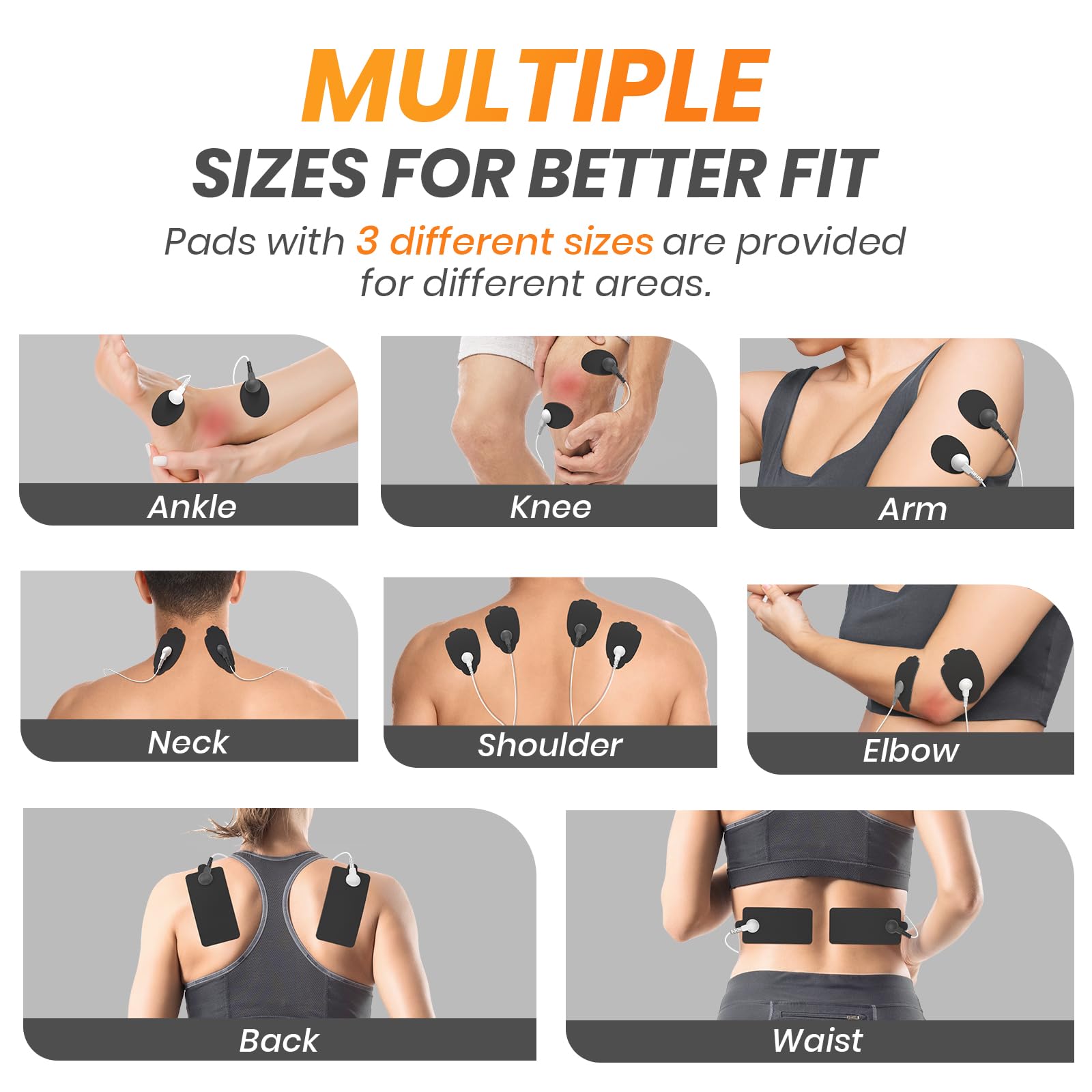 AVCOO TENS Unit Pads Combination Set 20 Pcs, Latex-Free, 50 Times of Use — Amazon image 4