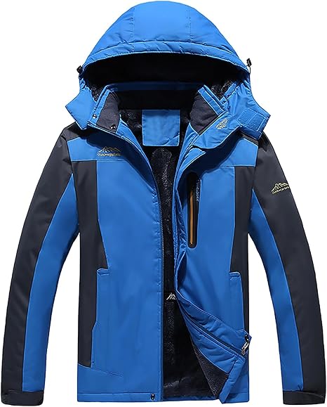Veste Ski Homme Léger - Nylon/Élasthanne, Imperméable, Coupe-Vent, Capuche Amovible