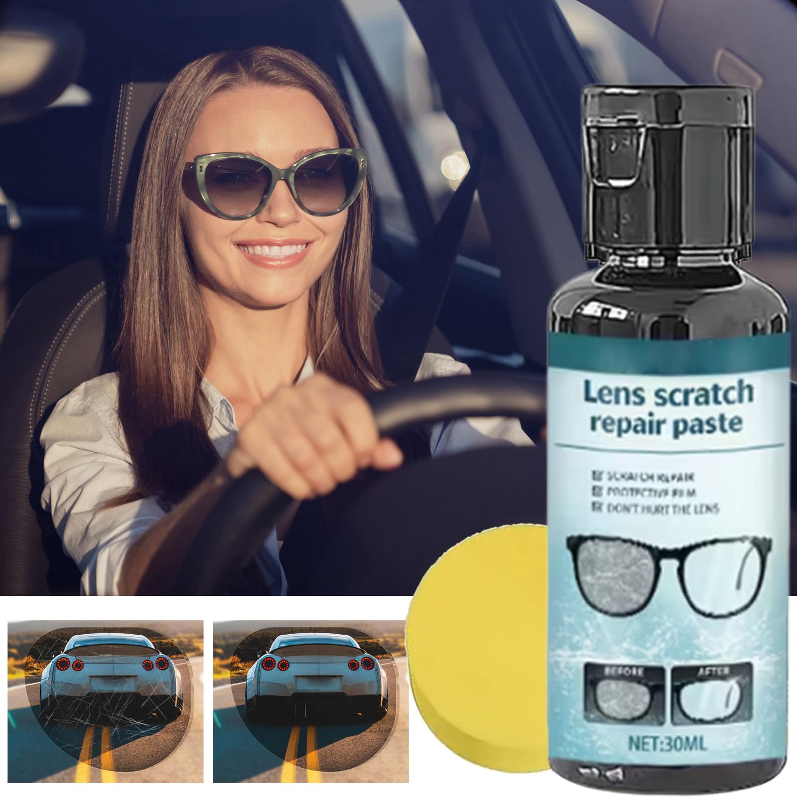 Genérico Scratch Remover for Glasses Glass - Residue-free Protective Polish, 100 ml Lens Repair Spray, Sunglasses and Frame Care And Protection — view 6
