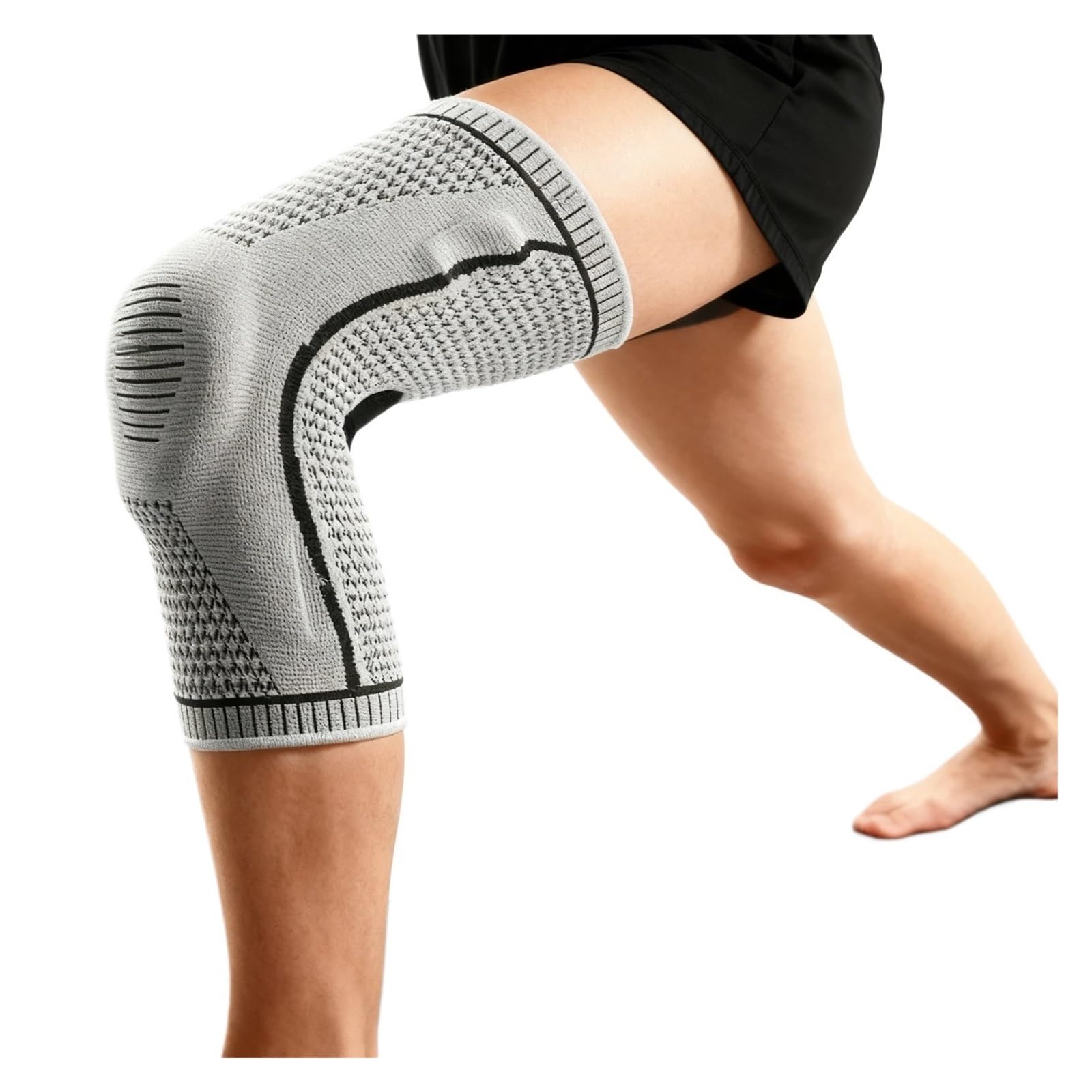 MRKU Genouillères de Sport antidérapantes, Maintien et Protection, Sangle Demi-pièce, Protection rotulienne et ménisque Interne, en Silicone, Compression, orthèses de Sport, Basketball, Course à Pied