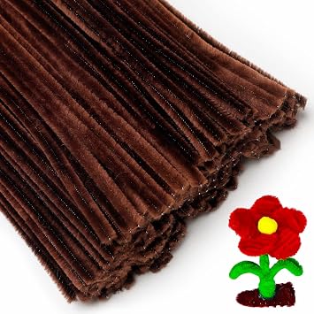 Eppingwin 200pcs Pipe Cleaners, Dark Coffee Pipe Cleaners Craft Supplies,Chenille Stems for DIY Arts Crafts ProjectDark Coffee