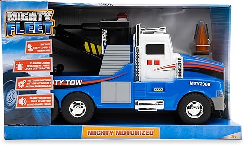 Vista 13 de Mighty Fleet Mighty - Camión de basura motorizado con luces y sonidos, brazo delantero motorizado, cubo de basura, diseño realista