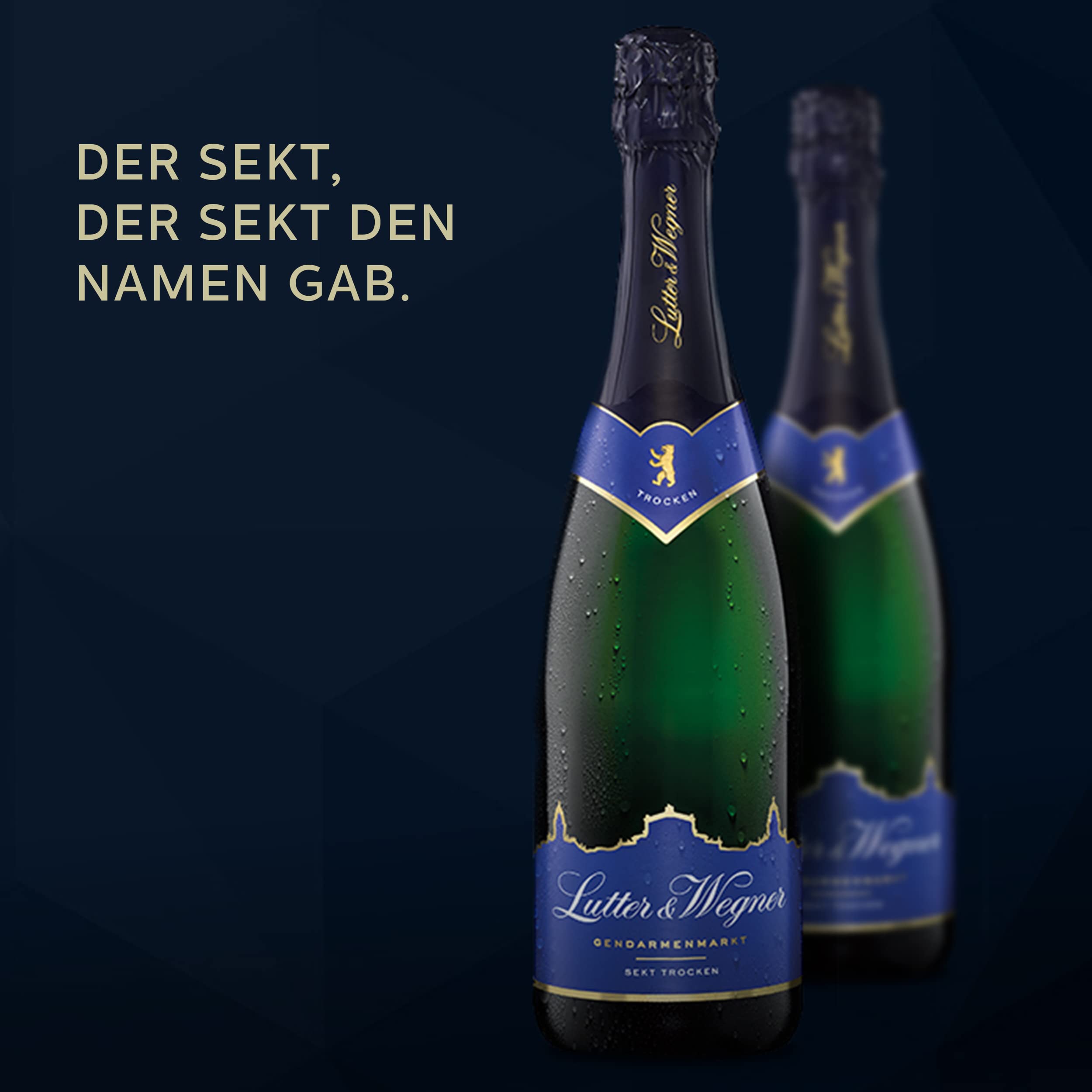 Lutter & Wegner Gendarmenmarkt Sekt Trocken (6 x 0,75 l) – Berliner Lebensgefühl, feinperlig, fruchtig, samtig – Sekt für besondere Momente und gesellige Anlässe
