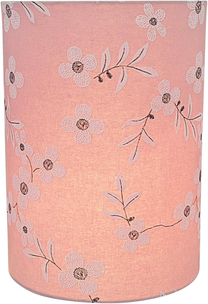 Aspen Creative 32132A Transitional Drum (Cylinder) Shape Spider Construction Lamp Shade in Pink, 8" wide (8" x 8" x 11")
