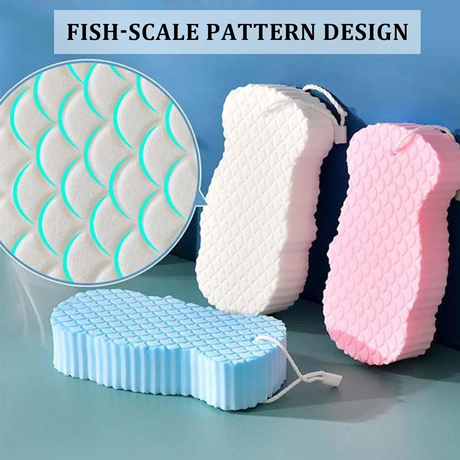 MOROVIK Pack 2 Super Soft Bath Sponge Scrubber for Kids & Babies - Gentle Cleaning, Exfoliating, and Dead Skin Removal- Perfect for Men and Women (Multicolored) - Image 4 thumbnail