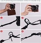 XEVN pour Sony a6400 Case, pour Sony a6000 Cas, prime PU Sac de boîtier en cuir pour Sony Alpha A6400 a6300 a6000 Fit 16-50 mm objectif, bracelet caméra de livraison et bracelet de poignet, A6000