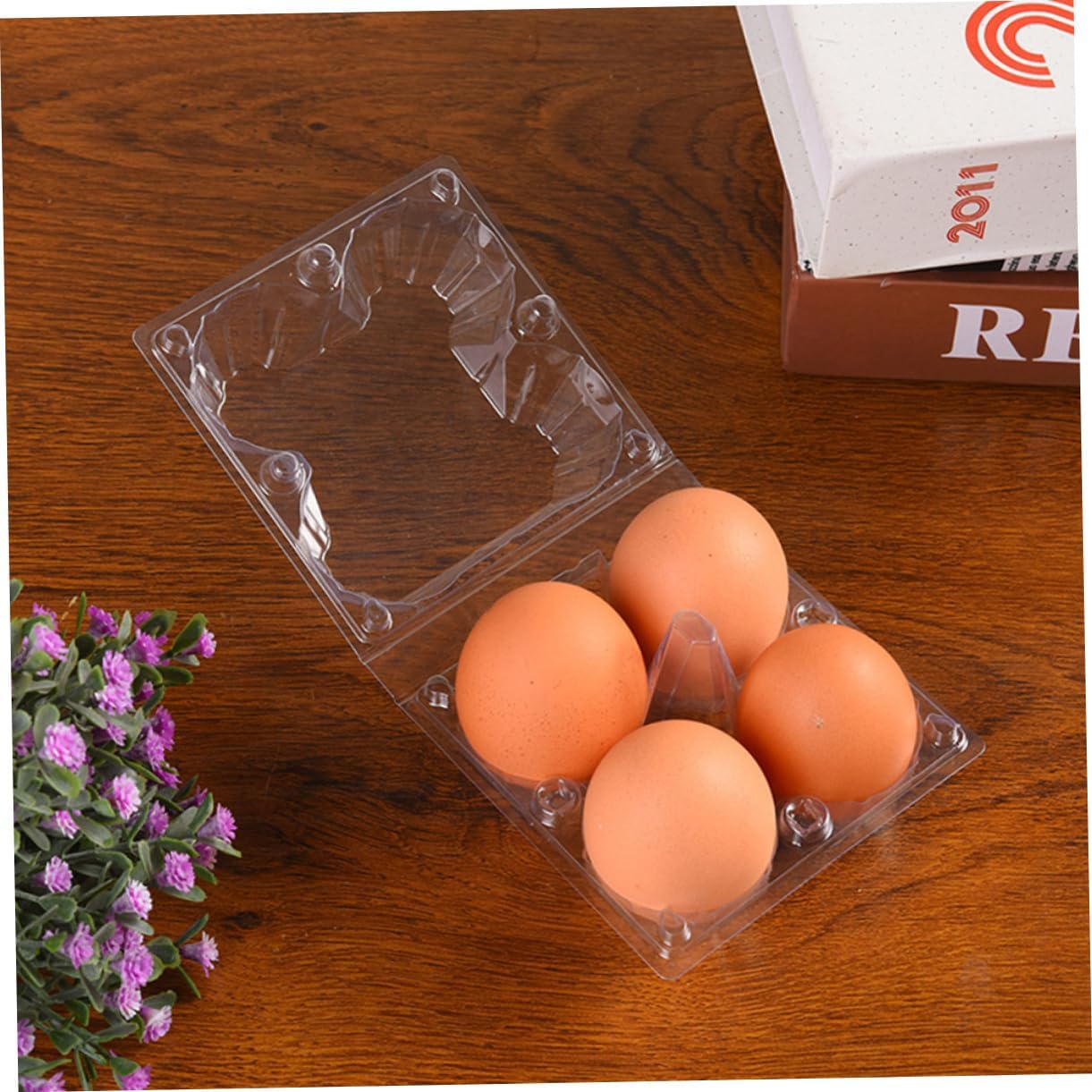 50pcs Transparent Plastic Egg Storage Container with Portable Egg Holder for Refrigerator Camping Secure Lock Design for Travel Carrier Packaging Box