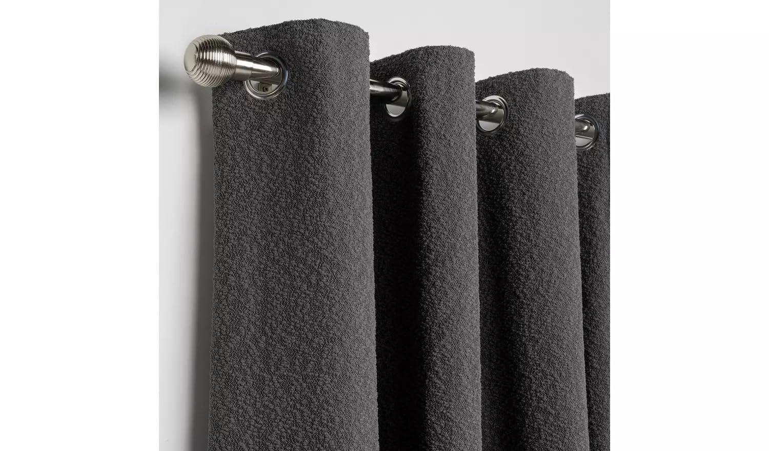 SEGOY Blackout Eyelet Curtains - Dark Grey -117x137cm