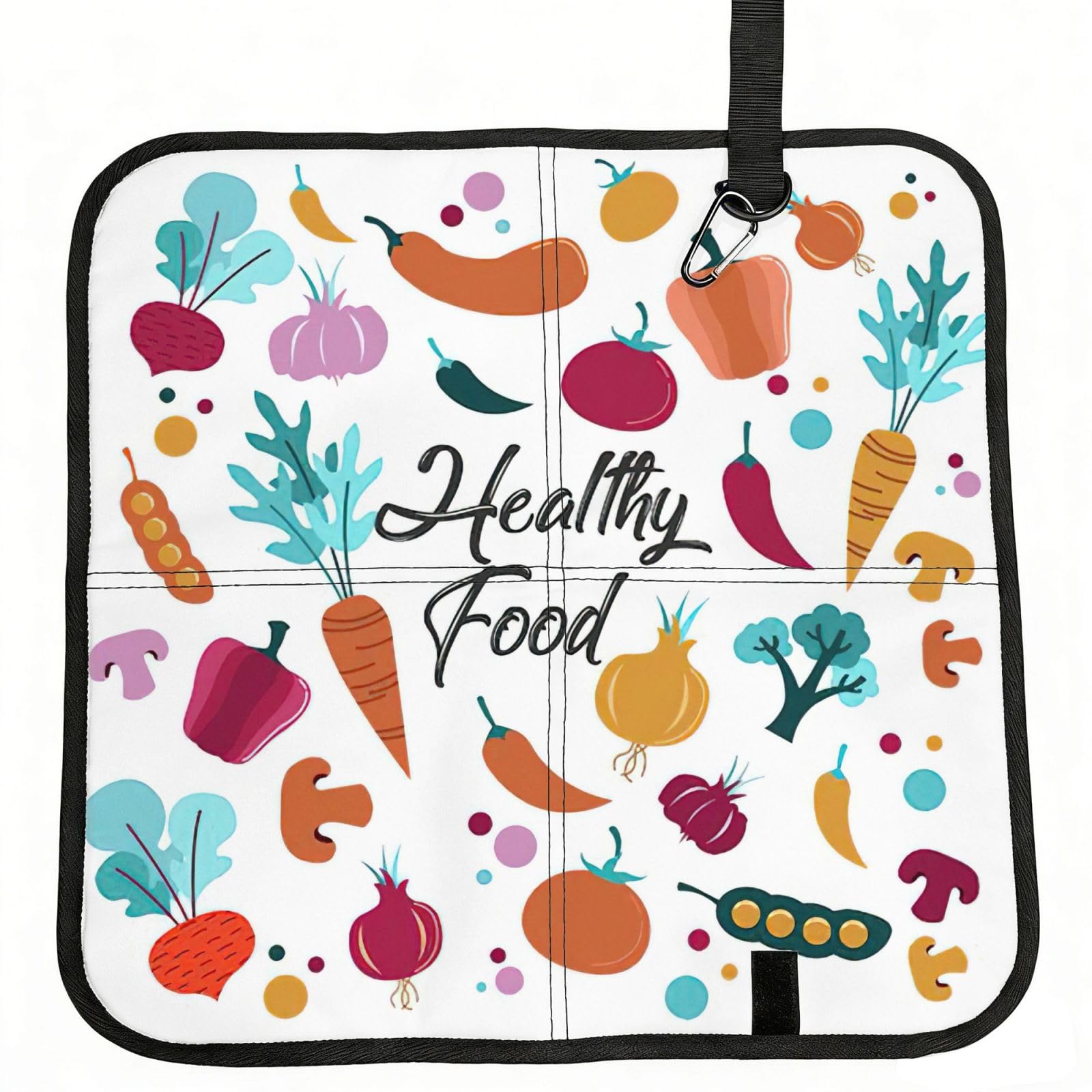VCzsdff Healthy Food Print Portable Seat Cushion Folding Bleacher Pad Compact Picnic Sitting Mat Polyester 40cm
