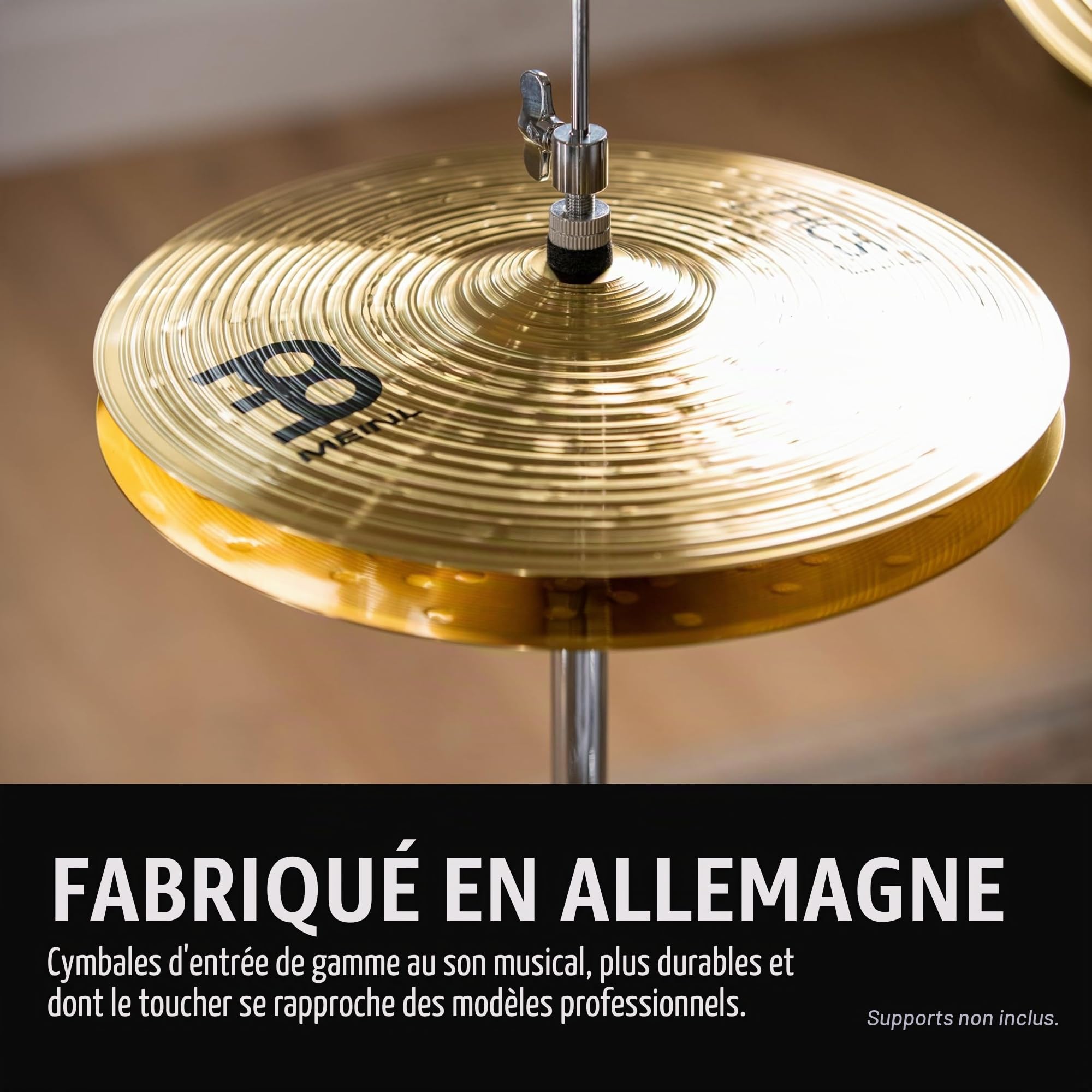 Meinl Cymbals HCS Set de Cymbales Basique avec Hihat 14 pouces et Cymbale Crash-Ride 18 pour Batterie – Finition Traditionelle en Laiton, fabriquée en Allemagne (HCS1418)