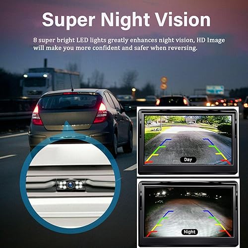 Miniatura 2 de Kairiyard Cámara de respaldo de matrícula, impermeable, vista trasera de 170, cámara de visión trasera, visión nocturna, sistemas de cámara de