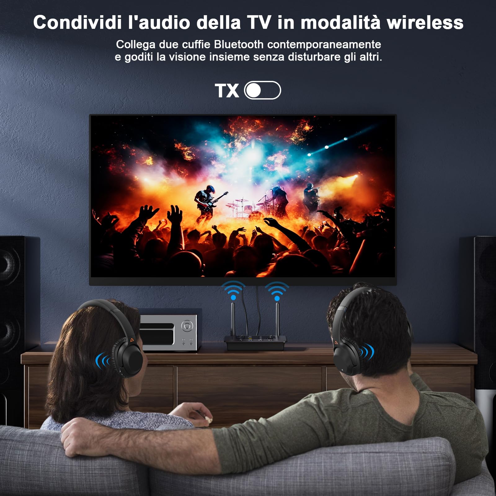 1Mii B03S Trasmettitore Ricevitore Bluetooth 5.3 per TV Cuffie, Adattatore Audio HiFi con Chip DAC ESS, aptX LL/Adaptive/HD, Ottico/Jack 3.5mm AUX (RCA), Lungo Raggio per PC/Stereo, Dual Link