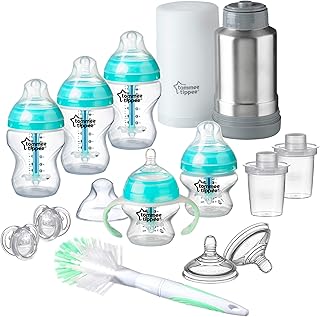 Tommee Tippee Advanced Anti-Colic Newborn Baby Bottle Feeding Gift Set, Heat Sensing Technology, Breast-like Nipple, BPA-Free