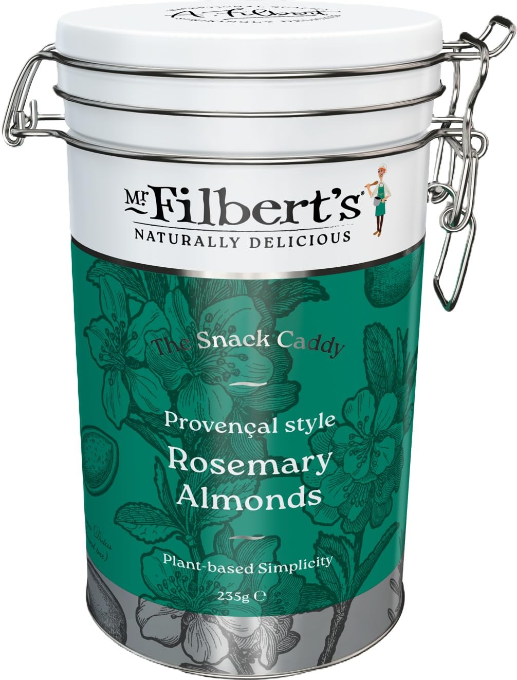 Mr Filbert’s Provençal Rosemary Almonds – 235g Sharing Bag | Gourmet Roasted Almonds with French Herbs | Vegan & Gluten Free
