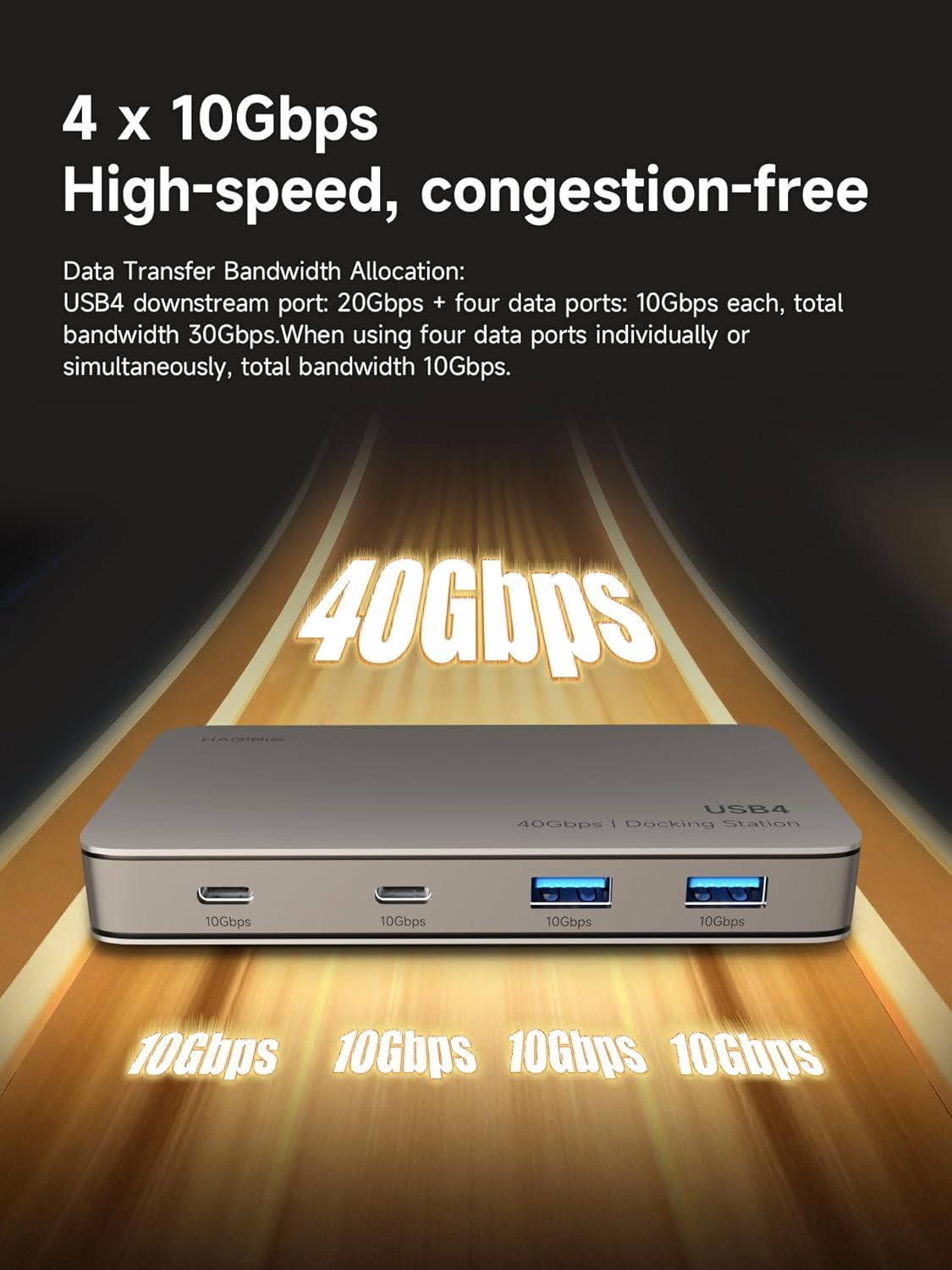 Connecting the Hagibis USB4 Docking Station to a laptop