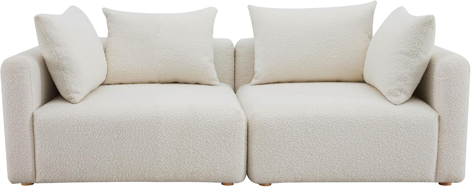 Tov Furniture Hangover Cream Boucle Loveseat