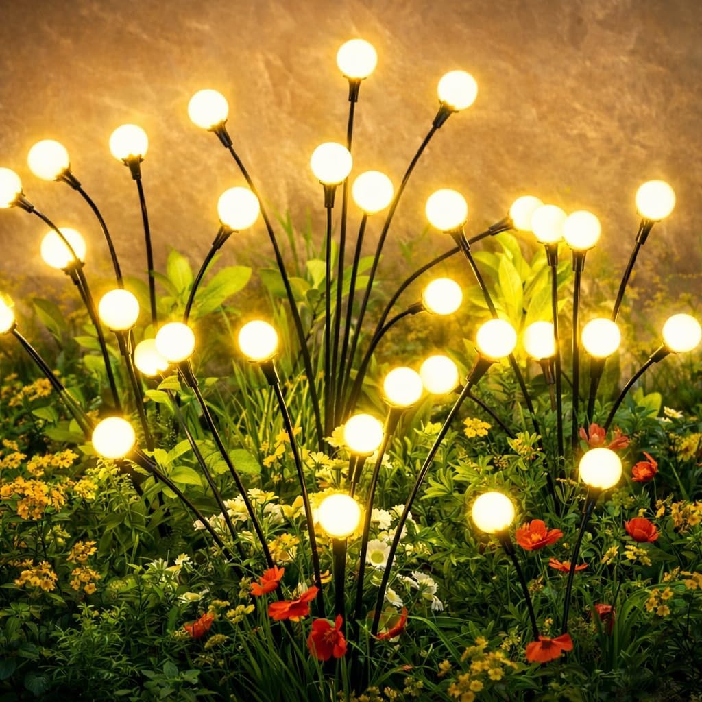 Solar Lights, Outdoor Garden Spotlights, 8 Head LED Landscape Spotlights, Waterproof Decorative Pathway Lighting for Yard & Patio (4)