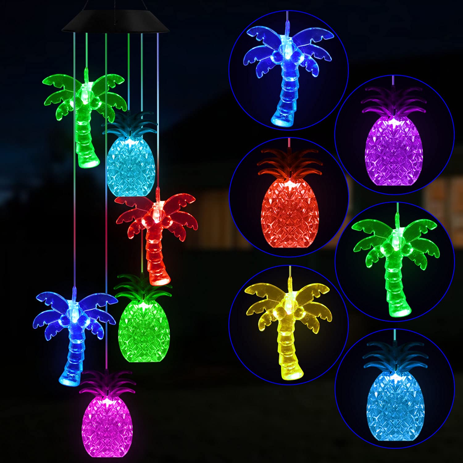 Campanillas de viento Solawindchime: decoración colgante luminosa para jardín y patio