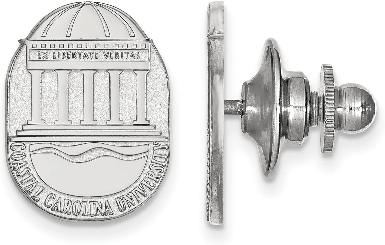 LogoArt Sterling Silver Coastal Carolina University Crest Lapel Pin