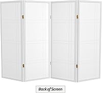 Vista 36 de Pantalla Shoji corta de doble cruz de 4 pies - Negro - 6 paneles