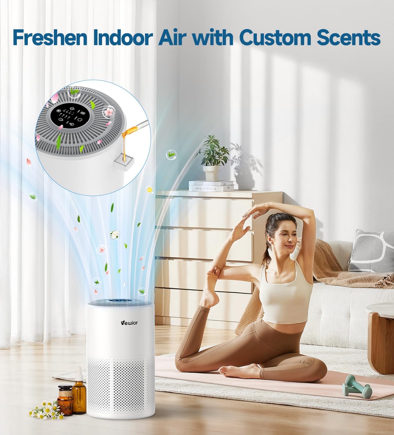 Air Purifiers for Home Large Room Up to 1800 ft², VEWIOR H13 True HEPA Air Filter for Bedroom with Night Light, Fragrance Sponge, Sleep Mode, Timer, Air Cleaner for Smoke, Dander, Pollen - Image 6