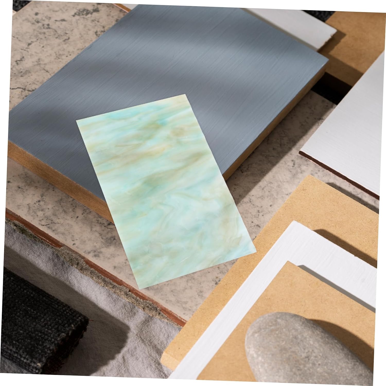 Textured Stained Glass Sheets for Mosaic Art, 2pcs Rippled Glass
