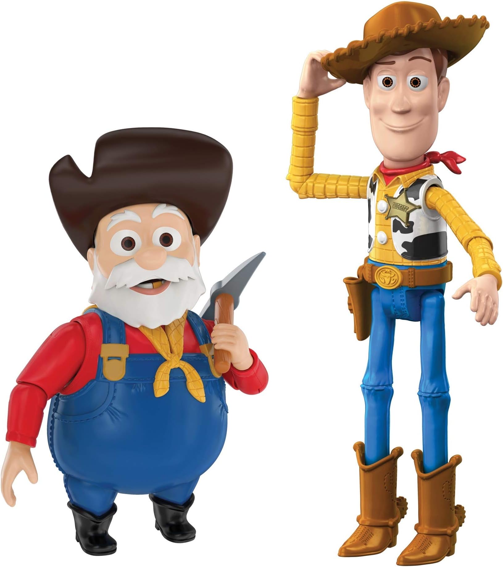 Mattel Disney and Pixar Toy Story Woody's Round Up Classic Pack with 2 Movie Character Figures, Woody and Stinky Pete Prospector, Kids Gift Ages 3 Years & Older