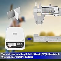 Vista 2 de Cinta de plomo de golf de 12 x 60 pulgadas, 0.07 oz por pulgada de alta densidad, añade peso de swing autoadhesiva para golf, pesca, raqueta