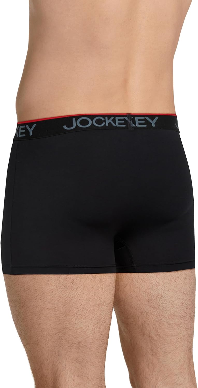 Jockey Men's Underwear Chafe Proof Pouch Microfiber 3" Trunk - 3 Pack - Image 3