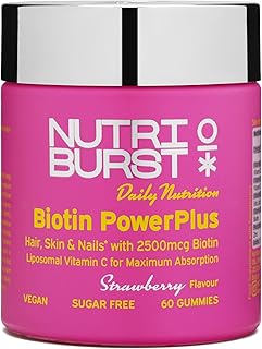 Nutriburst Biotin Power Plus - Biotin (2500mcg) + Liposomal Vitamin C fo...