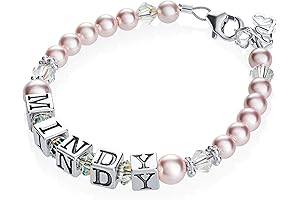 Personalized Sterling Silver Exquisite Infant Baby Girl Identification Name Bracelet