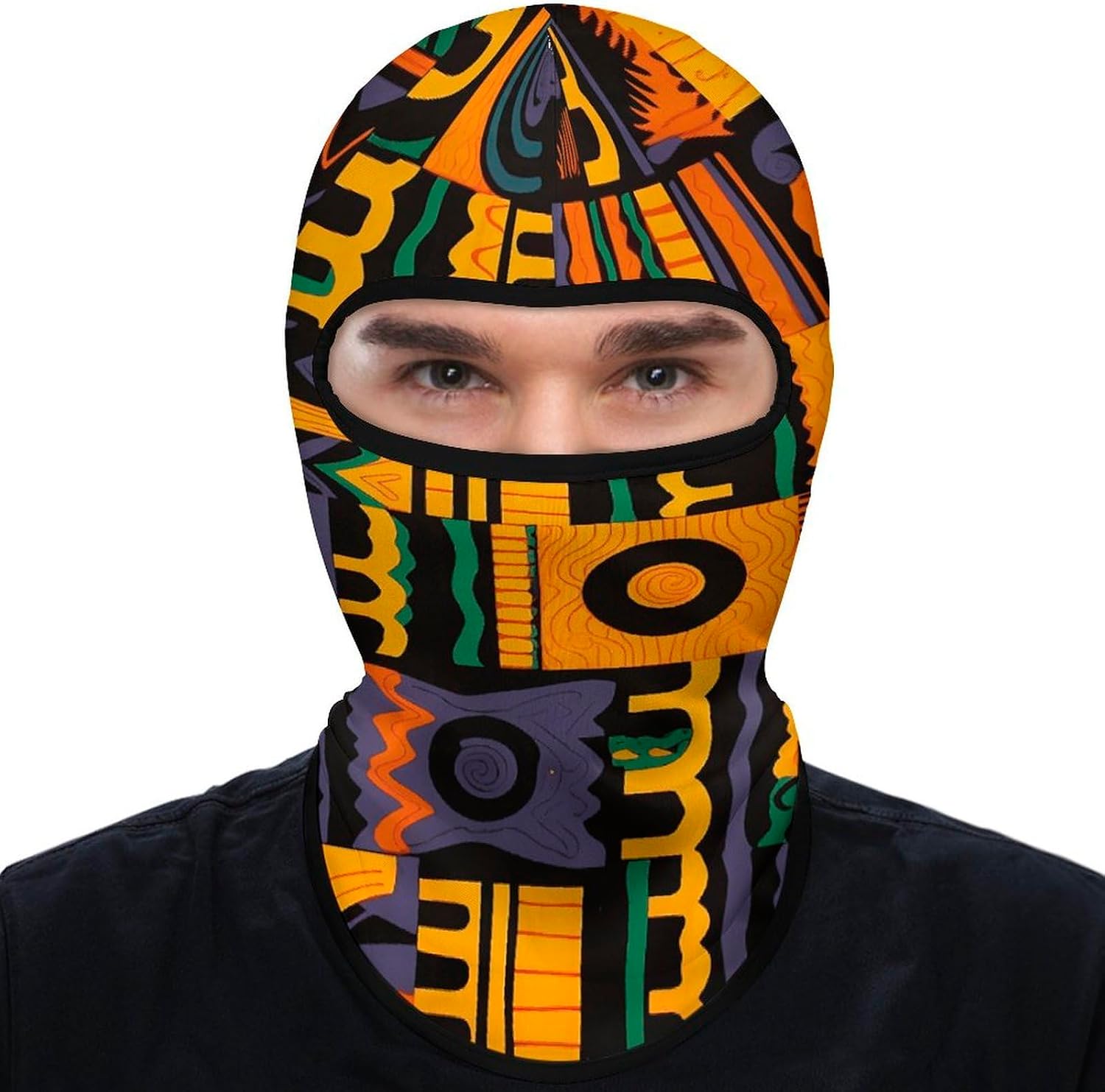 Balaclava Face Mask for Men Women Sun Protection Full Face Cover | Breathable African Ethnic Pattern Full Face Mask Windproof Ski Mask Motorcycle Helmet Lining for Outdoor Sport Cycling