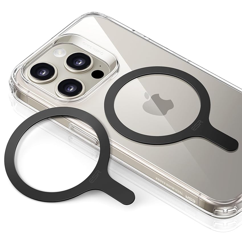 Immagine del prodotto ESR Compatibile con Anello MagSafe 360, Universale Ring in Metallo Compatibile con iPhone 15/14/13/12/11/X Series, Galaxy S23/S22/S21/S20/S10 Series/MagSafe Accessories, 2 Pezzi,Nero-Argento