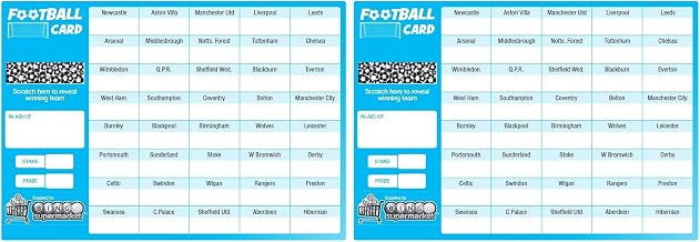 Bingosupermarket Football Fundraising Scratch Cards (40 Team) A5 Size 20 Pack