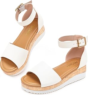 Motasha Lightweight Girls Platform Sandals Wedge Heels Little Big Kids
