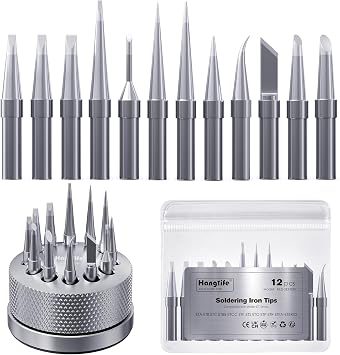 HANGLIFE ET Soldering Iron with Tip Holder for Weller WE1010NA WES51/50 WESD51 WCC101 PES51/50 WEP70 LR21 and Other Soldering Stations / Ironing - Replacement Solder Tip for Weller Welding Equipment