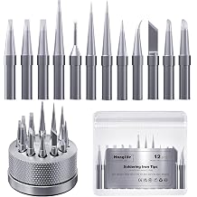 HANGLIFE ET Soldering Iron Tips with Tips Holder for Weller WE1010NA WES51/50 WESD51 WCC101 PES51/50 WEP70 LR21 and More Soldering Stations/Irons Replacement Solder Tips for Weller Welding Equipment