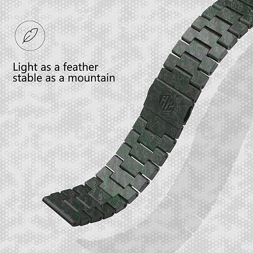 Miniatura 3 de Haflyer Correa de reloj para Samsung Galaxy Watch 5 Watch 6 Band 1.772 in1.732 in1.575 in y Galaxy Watch 4, 1.811 in1.654 in, fibra de carbono de