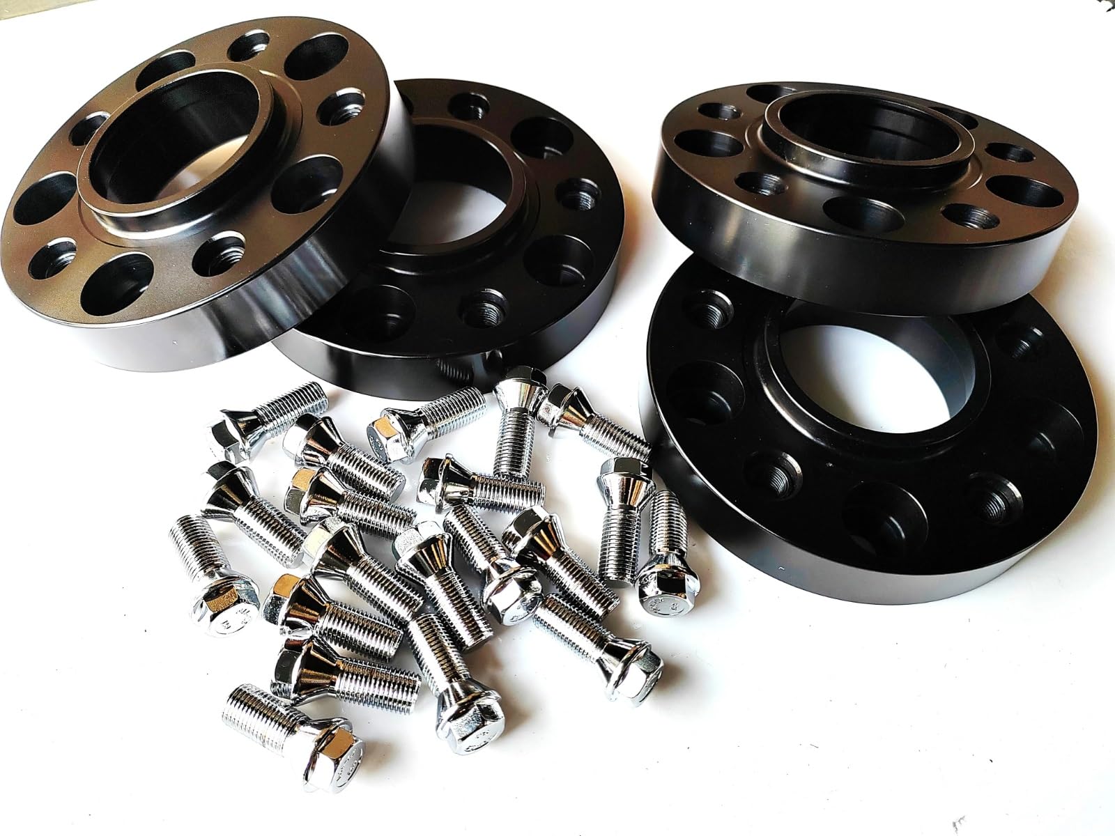 Entretoises Jantes Adaptateur Joint Bride Centré Sur Moyeu, Entretoise Roue En Aluminium, Accessoires Voiture, 2 Pièces 30mm 5x112 66.45 14x1.5, Compatible Avec A4 B8 S5