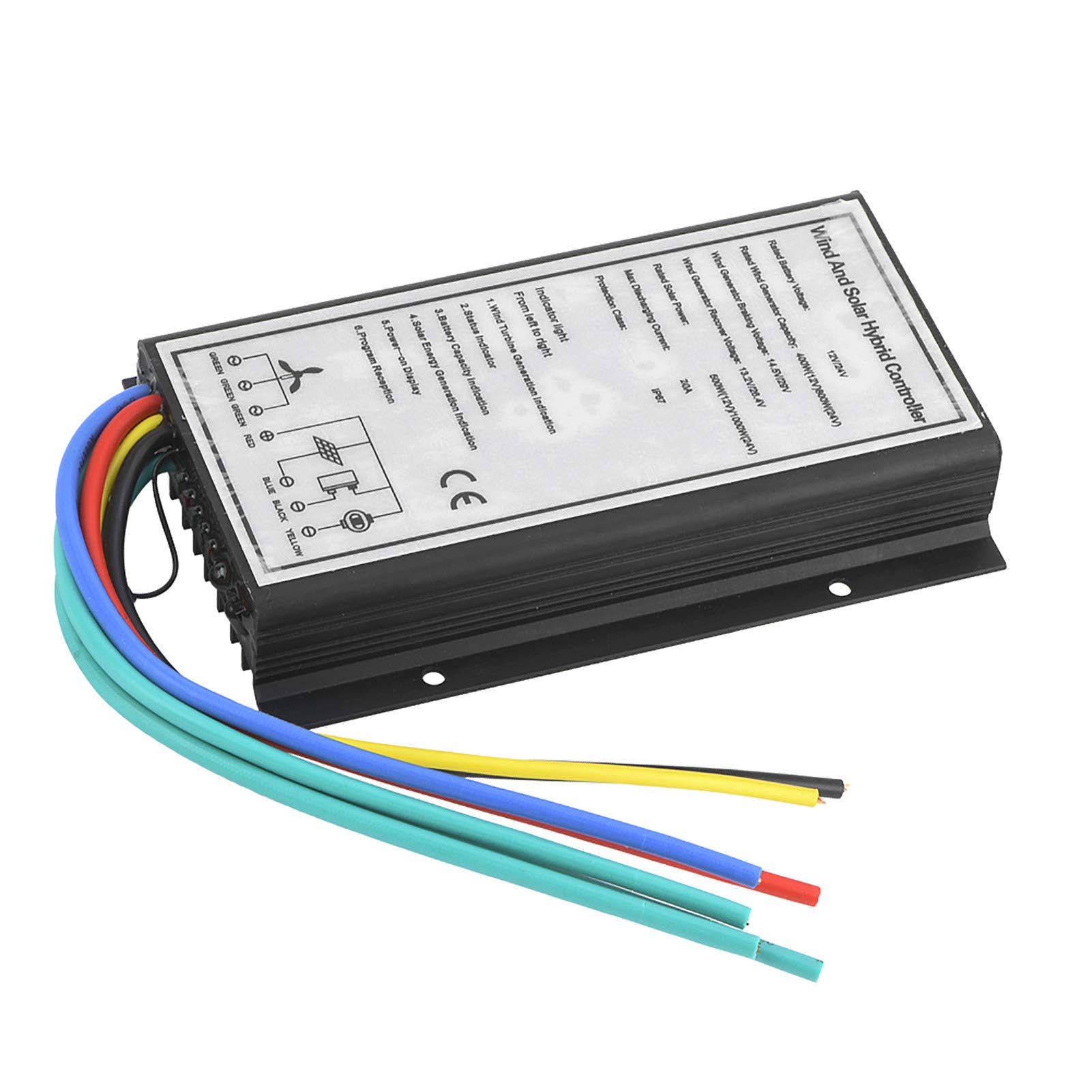 Viento y Solar Controlador Híbrido, Generador de Carga Híbrido Eólico Solar Controlador Solar, Regulador de Generador de Carga Híbrido de Energía de 500/1000W, para Turbinas Eólicas y Paneles Solares