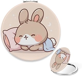 Espejo de bolsillo pequeño, lindo conejito de...