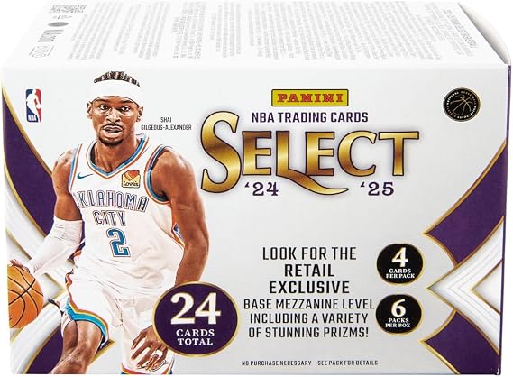 202425 Panini Select Basketball Blaster Box Official NBA Trading Cards Retail Exclusive Parallels, Inserts & Rookie Cards Sealed Box