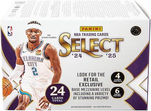 202425 Panini Select Basketball Blaster Box Official NBA Trading Cards Retail Exclusive Parallels, Inserts & Rookie Cards Sealed Box