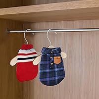 Vista 5 de Accesorios para gatos, perchas doradas, paquete de 10 perchas para ropa para perros, perchas de madera para disfraces de mascotas, perchas