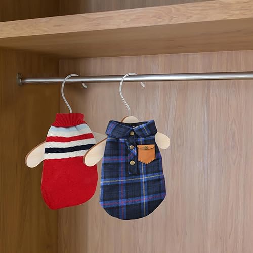 Miniatura 5 de Accesorios para gatos, perchas doradas, paquete de 10 perchas para ropa para perros, perchas de madera para disfraces de mascotas, perchas para