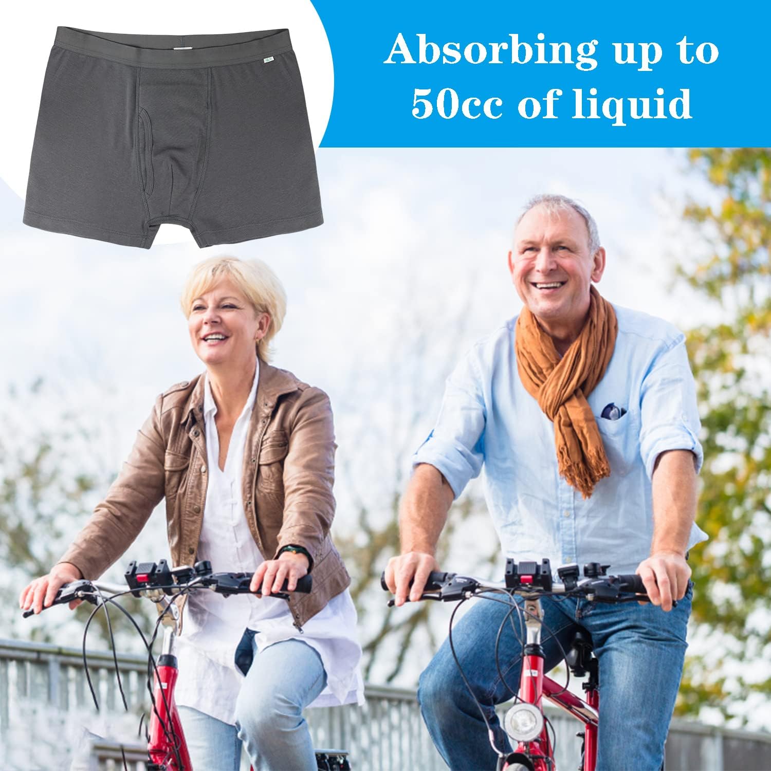 3 Pack Incontinence Underwear for Men, Leak Proof Underwear for Men, Men's Urinary Incontinence Briefs