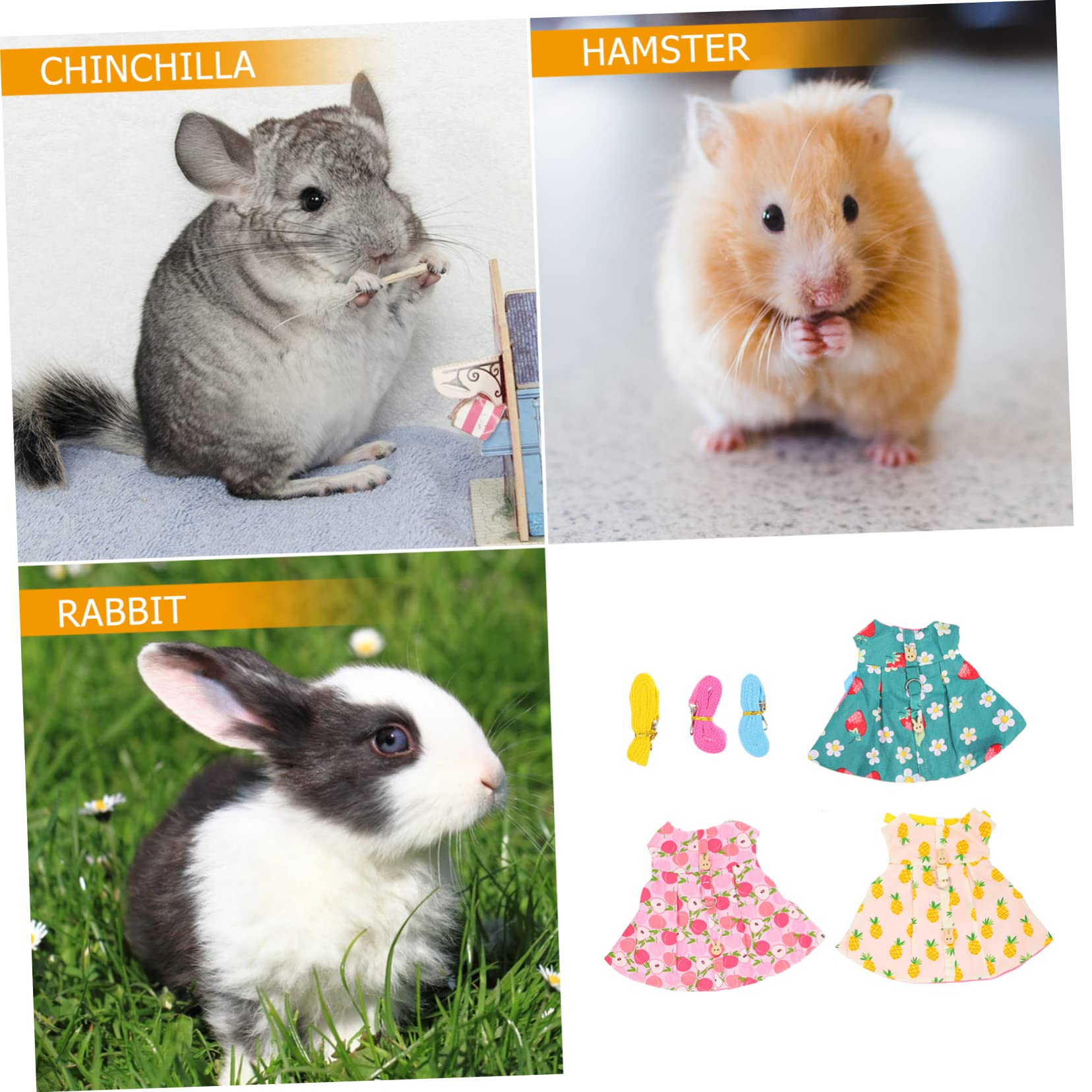 Yardwe 9 Set Vestiti Di Coniglio Guinzaglio Di Cavia Fascia Toracica Da Viaggio Guinzaglio Per Coniglietto Imbracatura Per Criceti All'aperto Vestito Da Coniglio Domestico Furetto Stoffa