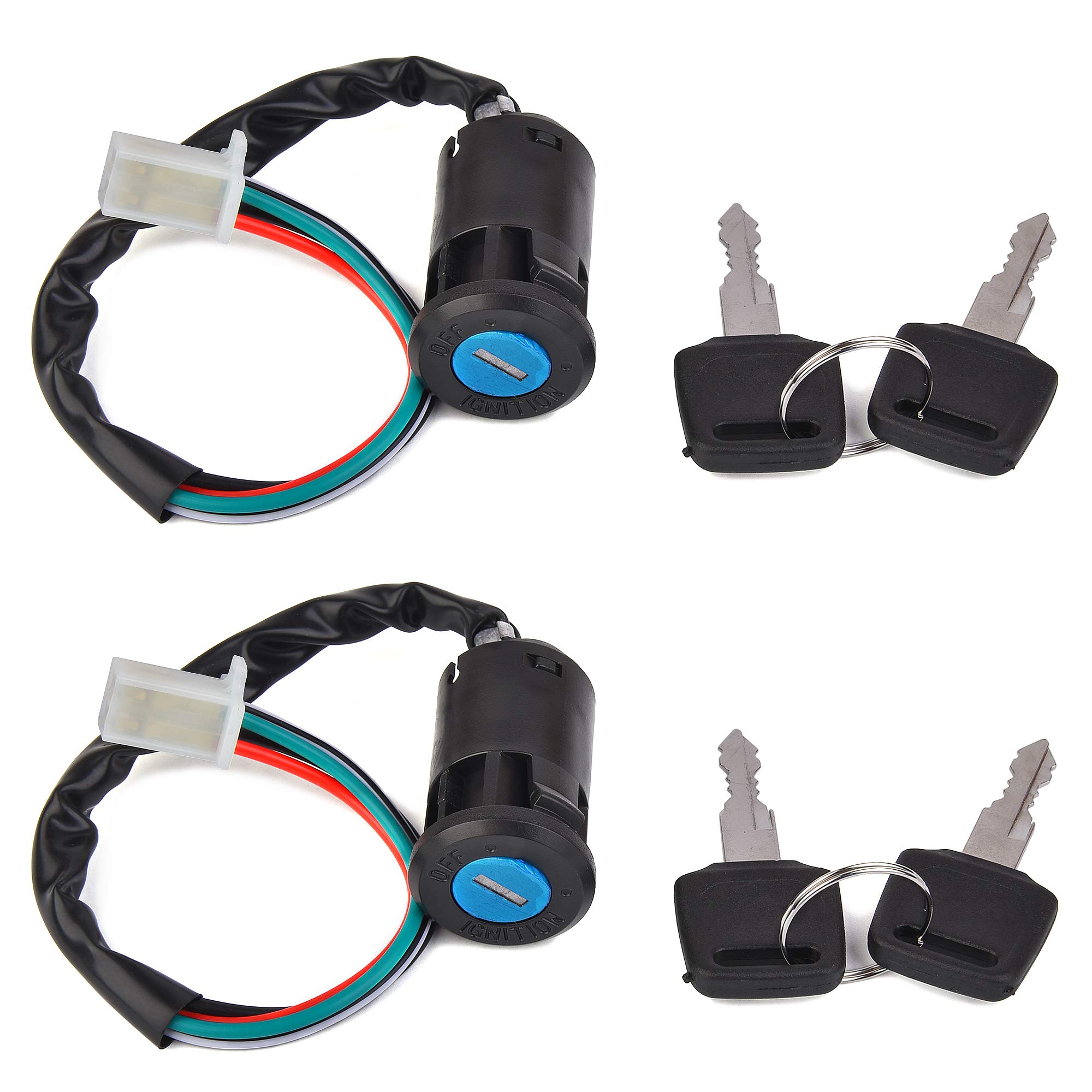 2pcs of Ignition Key Switch Replacement for Sunl Taotao Coolster 50cc 70cc 90cc 110cc 125cc Chinese ATV Apollo Dirt Bike Scooter Parts