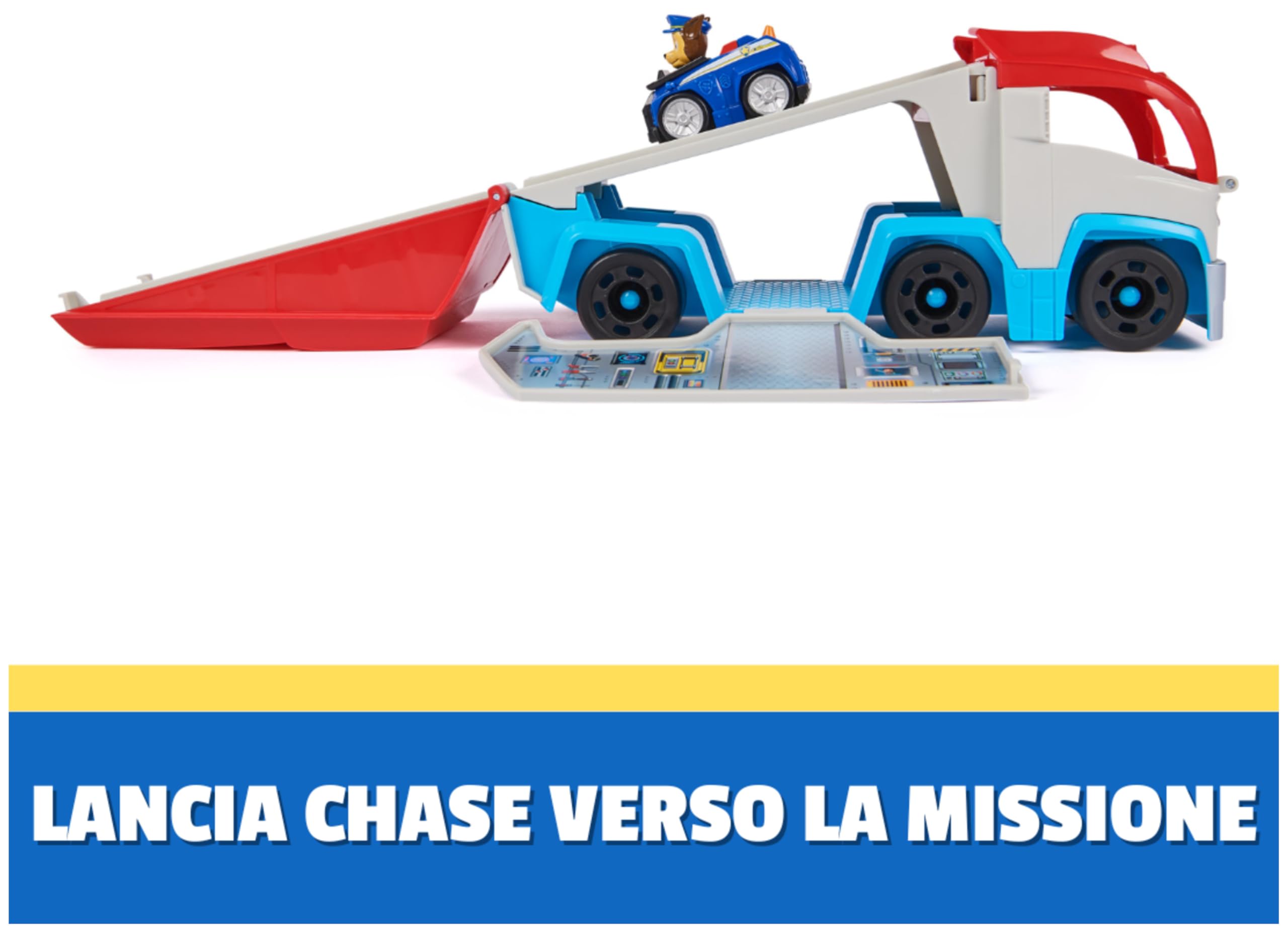 Paw Patrol, Pup Squad Patroller, Veicolo di Squadra, Veicolo Giocattolo con Auto Collezionabile di Chase, Giocattoli per Bambini e Bambine, 3+ Anni