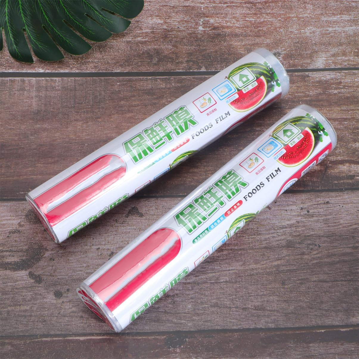 Food Cling Wrap Disposable Roll 2pcs 25cm X 45m Pe Fresh-keeping Film with Slide Cutter for Kitchen Food Storage and Wrapping